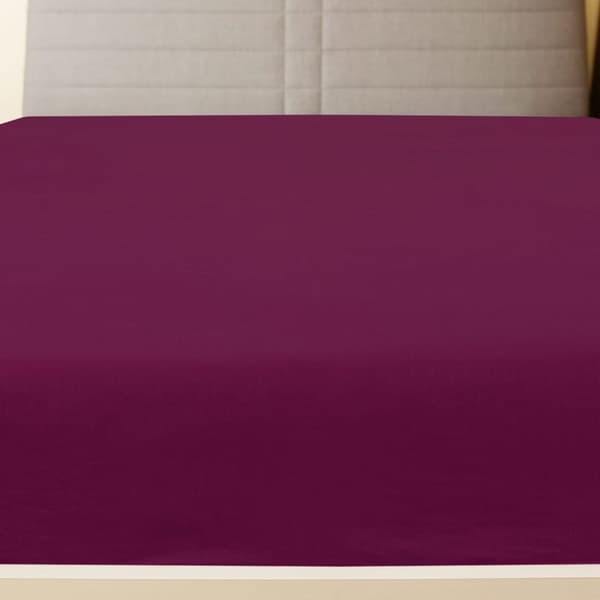 vidaXL Muotoon ommellut lakanat 2 kpl viininpun. 160x200cm puuvilla -  Lakanat