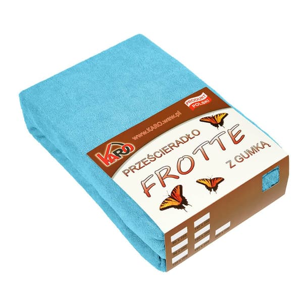 Frottélagen med elastik 160x200 turkis 030 tyk 200g/m2 KARO