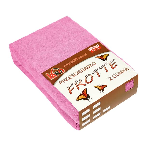 Frottélakan med resårband 160x200 rosa 020 tjock 200g/m2 KARO