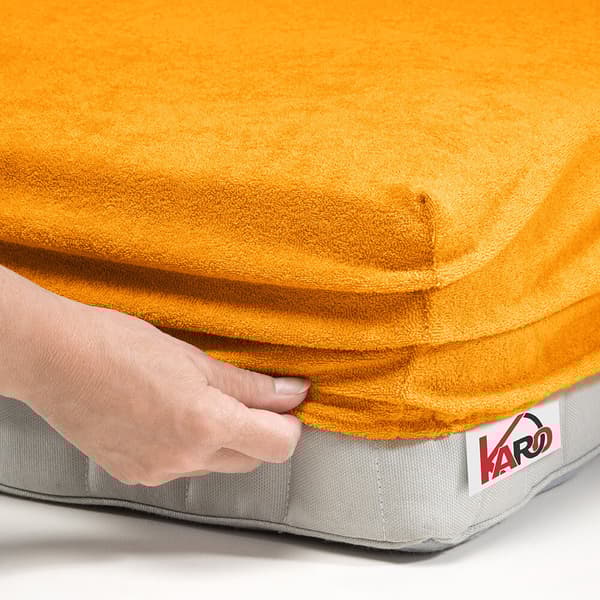 Terry lakana kuminauhalla 160x200 oranssi 050 paksu 200g/m2 KARO
