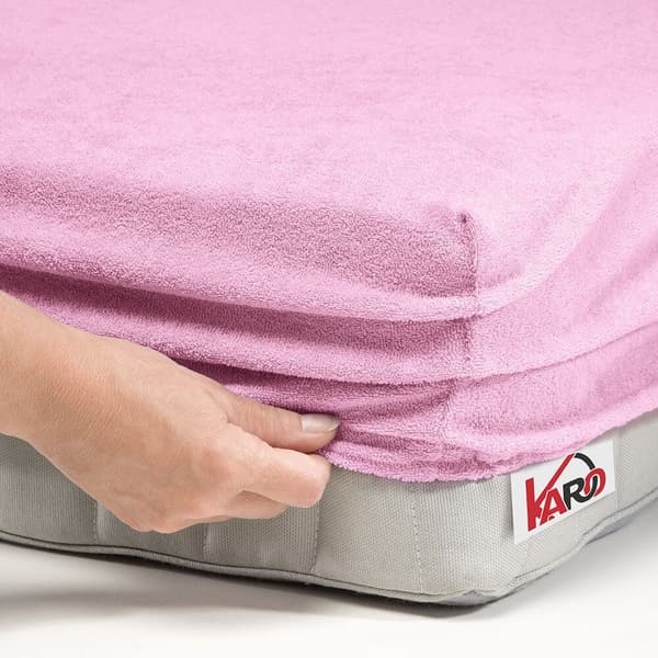 Frottélakan med resårband 160x200 ljusrosa 018 tjock 200g/m2 KARO