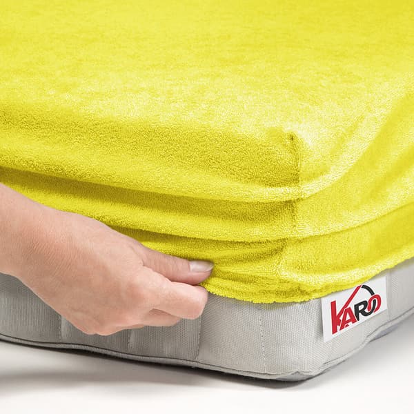 Terry lakana kuminauhalla 160x200 sitruunankeltainen 004 paksu 200g/m2 KARO