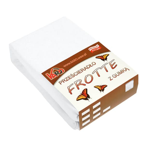 Frottélakan med resårband 90x200 vit 001 tjock 200g/m2 KARO
