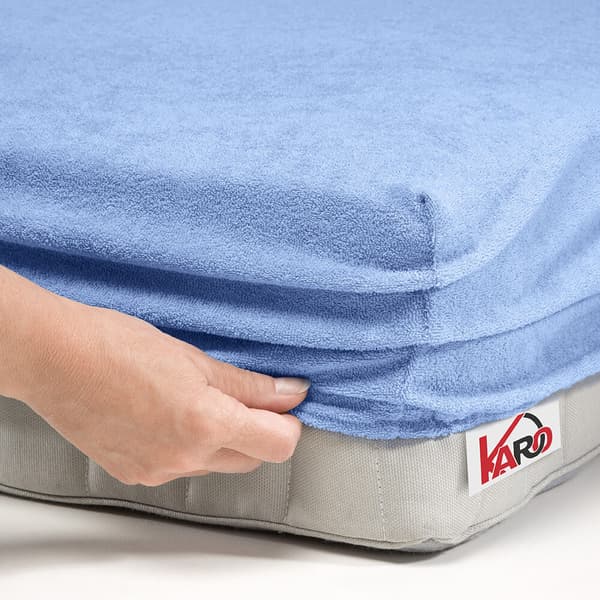 Terry lakana kuminauhalla 90x200 sininen 028 paksu 200g/m2 KARO