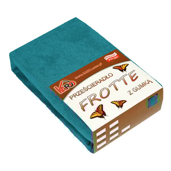 Frottélagen med elastik 90x200 turkis hav 048 tyk 200g/m2 KARO