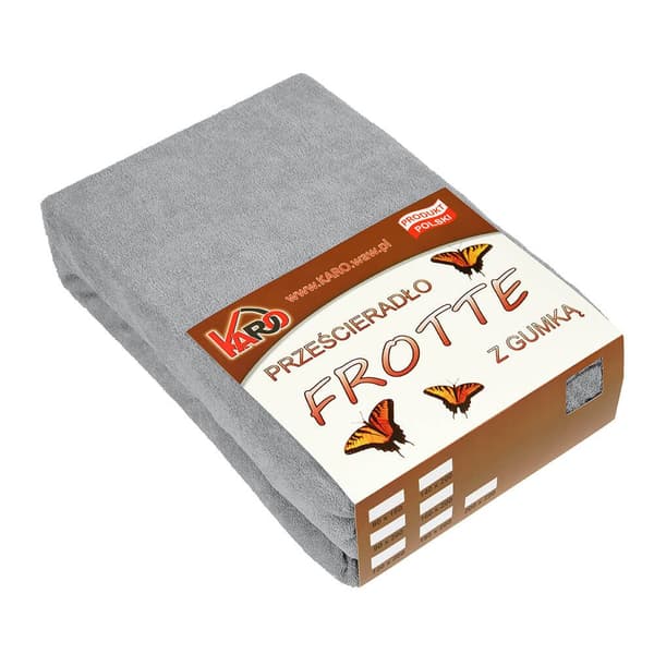 Frottélakan med resårband 90x200 grå 060 tjock 200g/m2 KARO