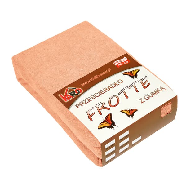 Frottélagen med elastik 120x200 abrikos 007 tyk 200g/m2 KARO