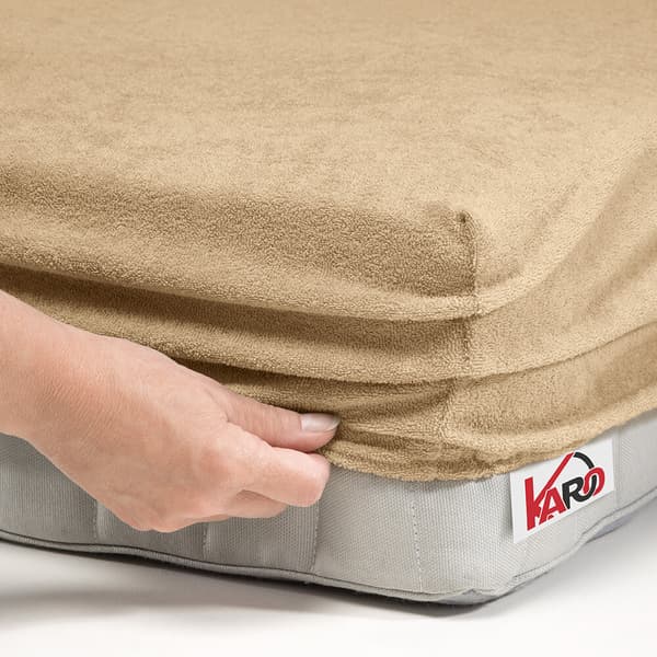 Terry lakana kuminauhalla 120x200 tumma beige 010 paksu 200g/m2 KARO