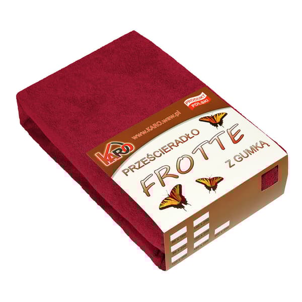 Frottélagen med elastik 120x200 bordeaux 026 tyk 200g/m2 KARO
