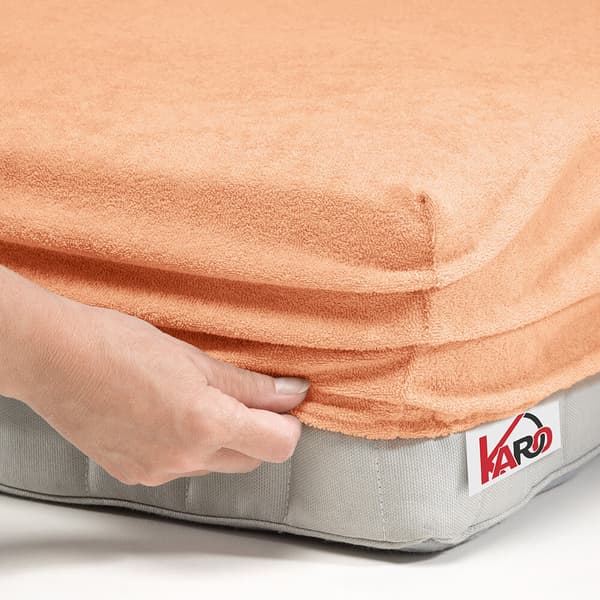 Frottélakan med elastiskt band 140x200 aprikos 007 tjock 200g/m2 KARO