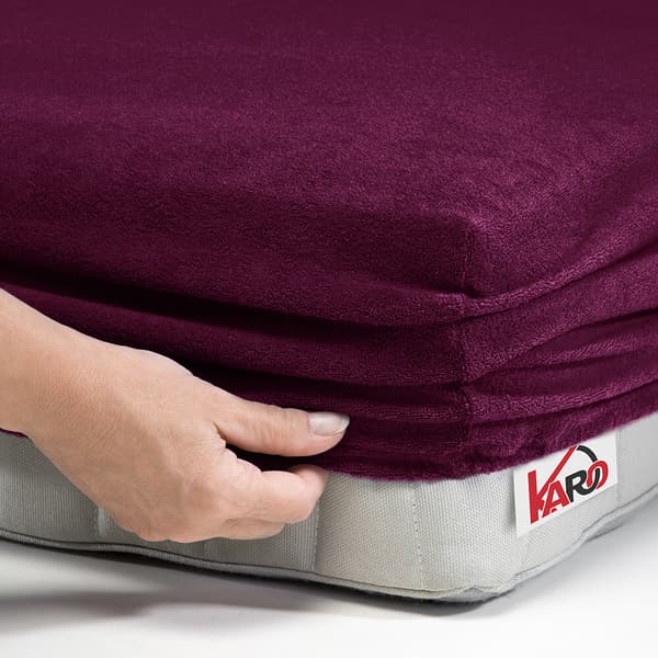 Terry lakana kuminauhalla 140x200 luumu 027 paksu 200g/m2 KARO