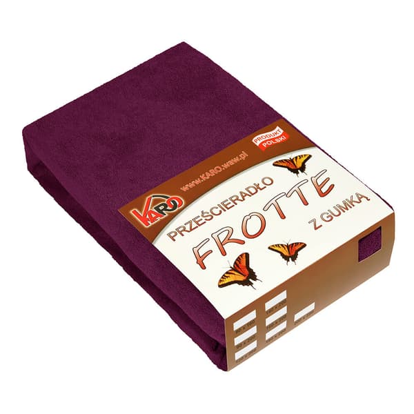 Frottélakan med elastiskt band 140x200 plommon 027 tjock 200g/m2 KARO