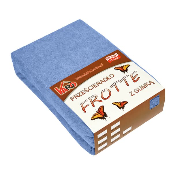 Frottélagen med elastik 140x200 blå 038 tyk 200g/m2 KARO