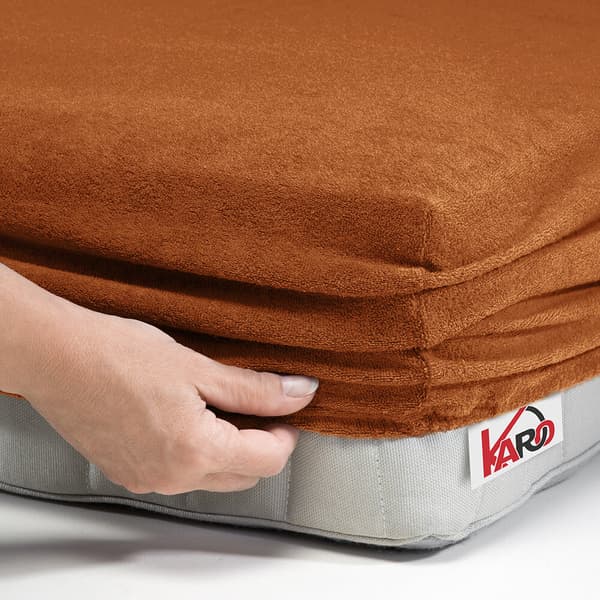 Terry lakana kuminauhalla 140x200 ruskea 040 paksu 200g/m2 KARO