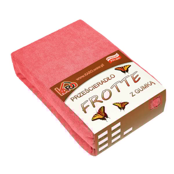 Frottélakan med resårband 140x200 hallon 046 tjock 200g/m2 KARO