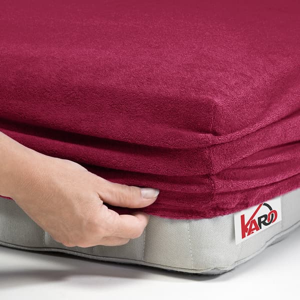 Frottélakan med resårband 140x200 rödbeta 066 tjock 200g/m2 KARO