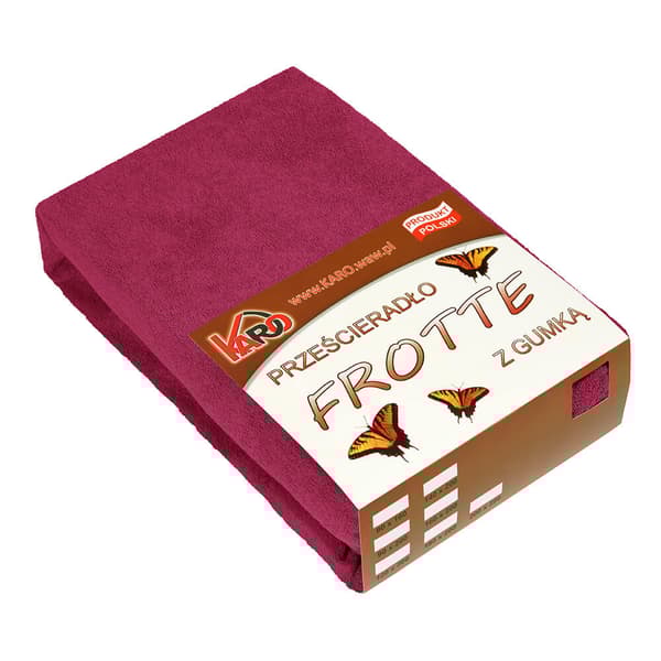 Frottélakan med resårband 140x200 rödbeta 066 tjock 200g/m2 KARO
