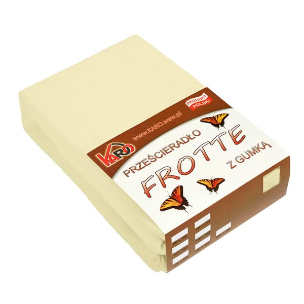 Frottélakan med resårband 180x200 kräm 003 tjock 200g/m2 KARO
