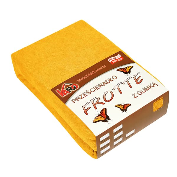 Frottélagen med elastik 180x200 sennep sunny 005 tyk 200g/m2 KARO