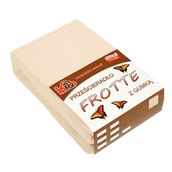 Frottélagen med elastik 180x200 lys beige 008 tyk 200g/m2 KARO