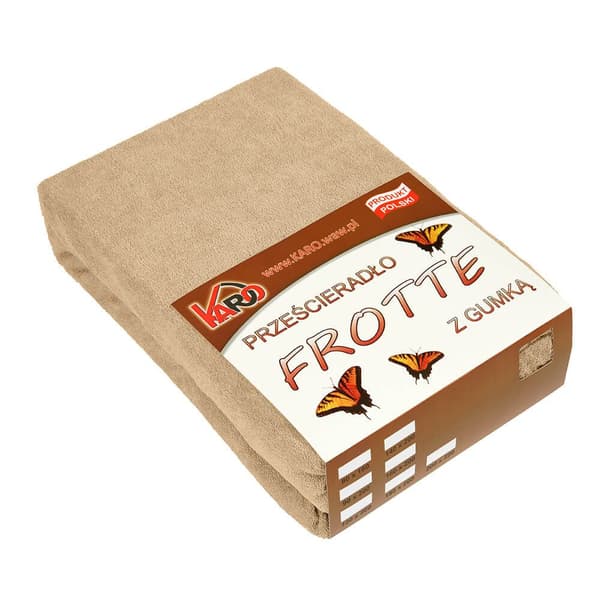 Frottélagen med elastik 180x200 mørk beige 010 tyk 200g/m2 KARO