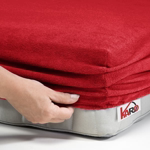 Terry lakana kuminauhalla 180x200 punainen 024 paksu 200g/m2 KARO