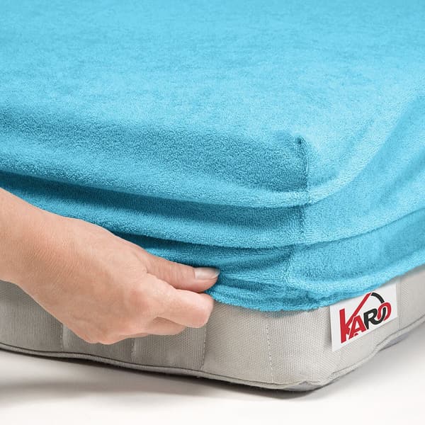 Terry lakana kuminauhalla 180x200 turkoosi 030 paksu 200g/m2 KARO