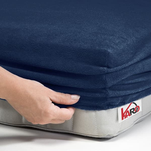 Terry lakana kuminauhalla 180x200 laivastonsininen 034 paksu 200g/m2 KARO