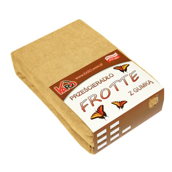 Frottélakan med resårband 160x200 senapssand 056 tjock 200g/m2 KARO