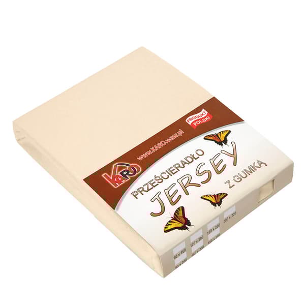 Jerseylakan med resårband 90x200 ljusbeige 008 tjock 150g/m2 KARO