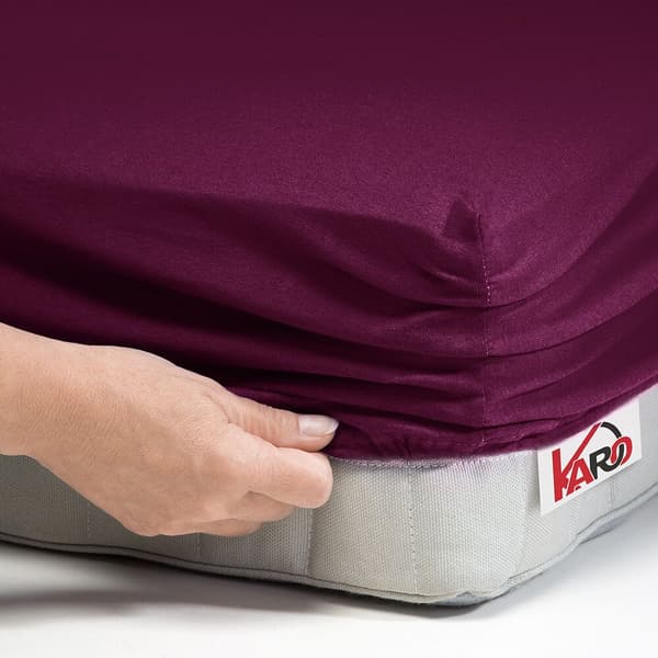 Jerseylakan med resårband 120x200 plommon 027 tjock 150g/m2 KARO