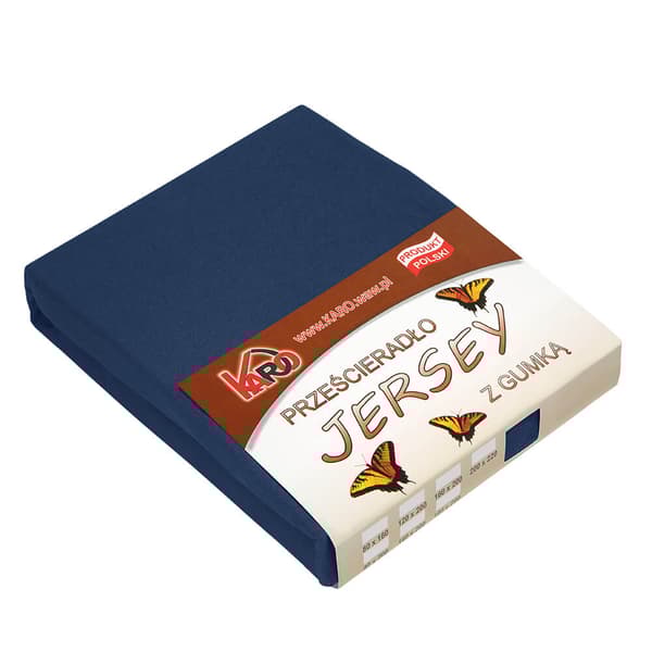 Jerseylagen med elastik 120x200 marineblå 034 tyk 150g/m2 KARO