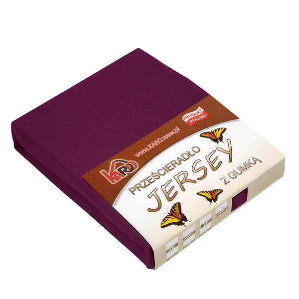Jerseylakan med resårband 160x200 plommon 027 tjock 150g/m2 KARO