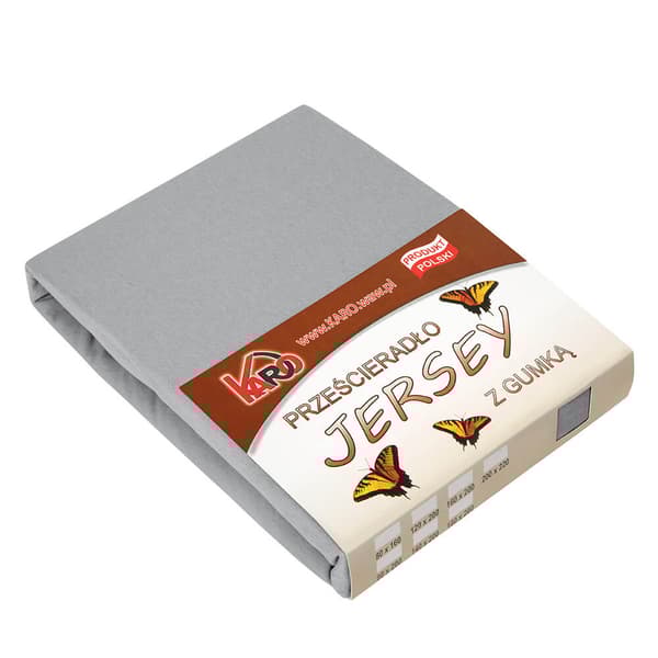 Jerseylagen med elastik 160x200 grå 060 tyk 150g/m2 KARO