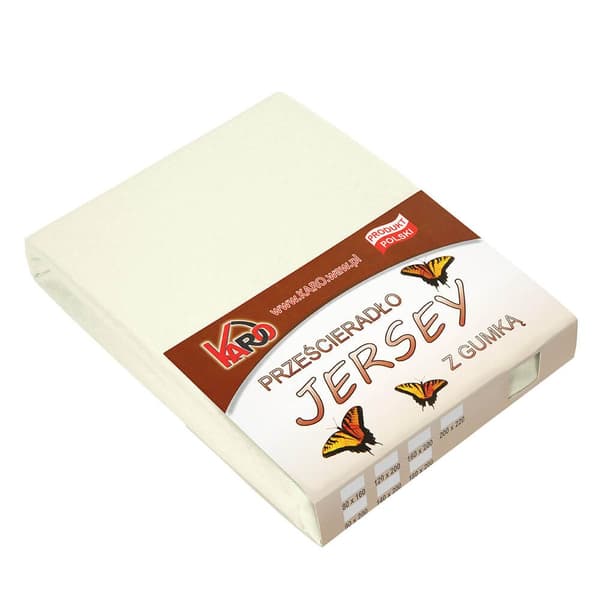 Jerseylagen med elastik 180x200 ekri 002 tyk 150g/m2 KARO
