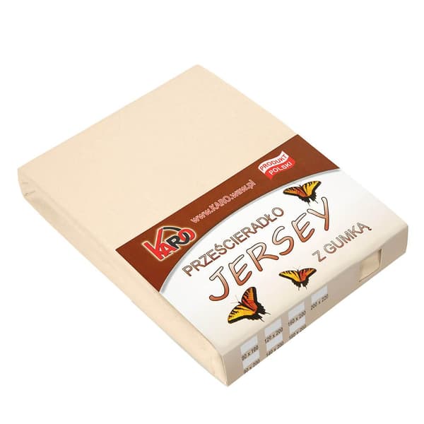 Jerseylakan med resårband 200x220 ljusbeige 008 tjock 150g/m2 KARO