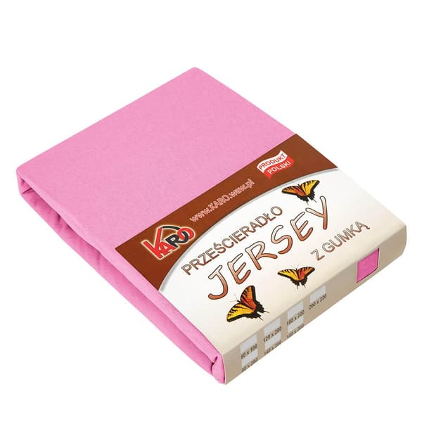 Jerseylakan med resårband 90x200 rosa 020 tjock 150g/m2 KARO