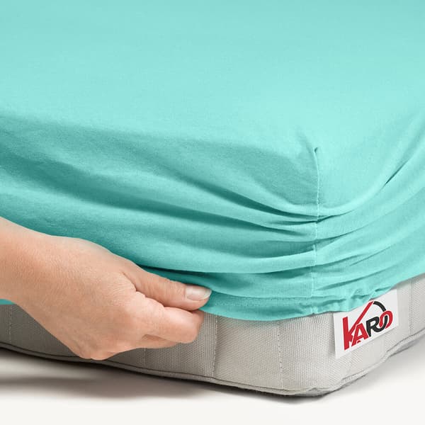 Jersey lagen med elastik 90x200 mint 054 tyk 150g/m2 KARO