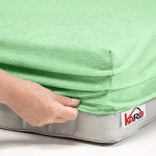 Terry lakana kuminauhalla 160x200 vihreä 012 paksu 200g/m2 KARO