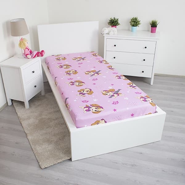 Bomuldslagen 90x200 Paw Patrol Paw 3331 Skye pink til børn