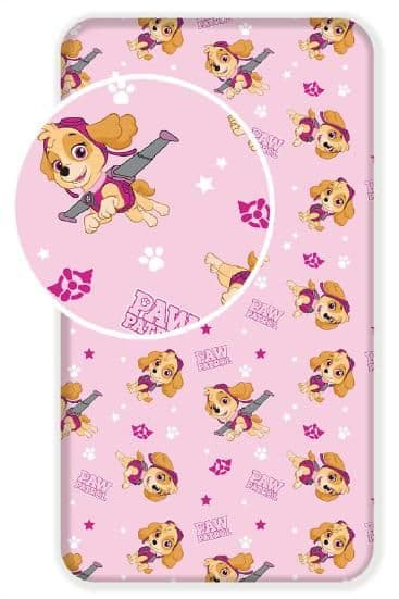 Bomuldslagen 90x200 Paw Patrol Paw 3331 Skye pink til børn