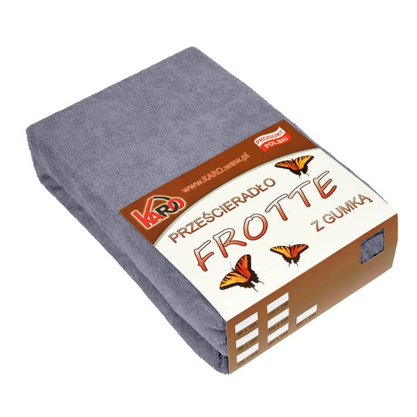 Frottélakan med elastiskt band 220x240 grafit 070 tjock 200g/m2 KARO