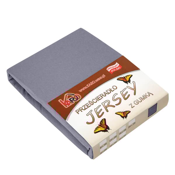 Jersey lagen med elastik 80x180 grafit 070 tyk 150g/m2 KARO