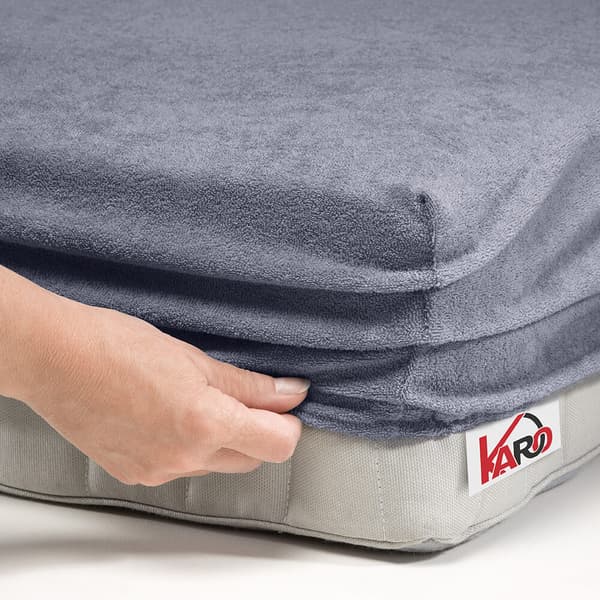 Frottélagen med elastik 160x220 grafit 070 tyk 200g/m2 KARO
