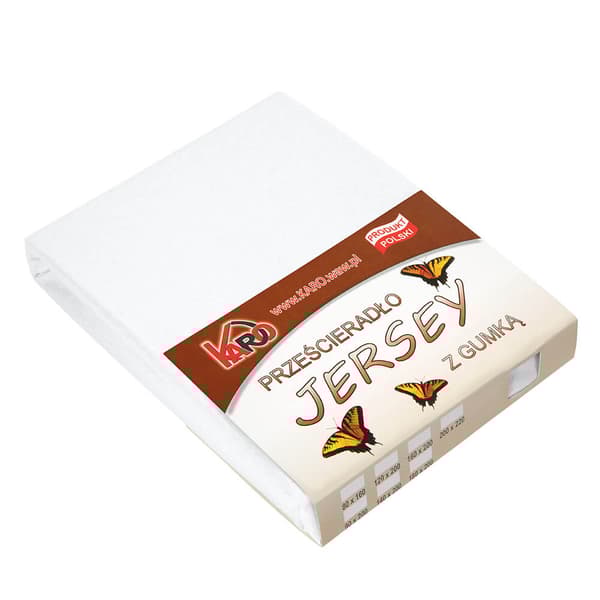 Jerseylagen med elastik 160x220 hvid 001 tyk 150g/m2 KARO