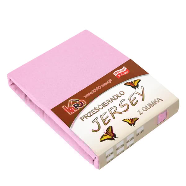 Jerseylakan med resårband 80x200 ljusrosa 018 tjock 150g/m2 KARO