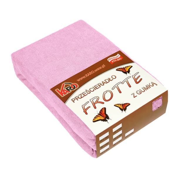 Frottélagen med elastik 220x240 lys pink 018 tyk 200g/m2 KARO