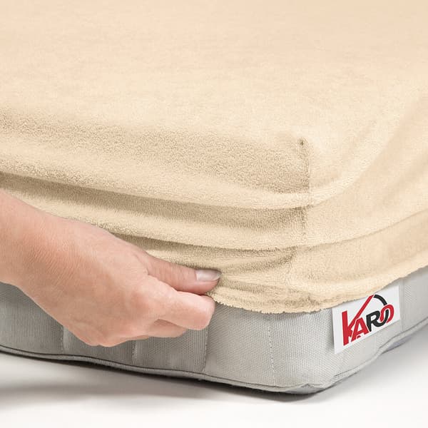 Frottélakan med elastiskt band 220x240 ljusbeige 008 tjock 200g/m2 KARO