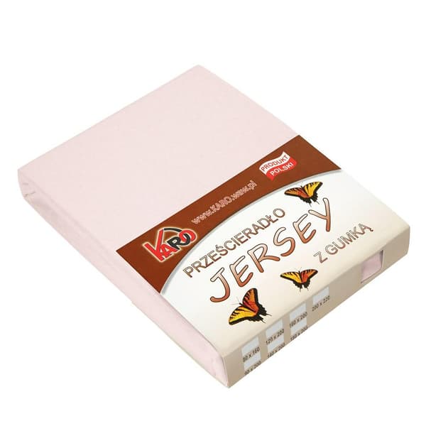 Jerseylagen med elastik 180x200 pudderrosa 064 tyk 150g/m2 KARO