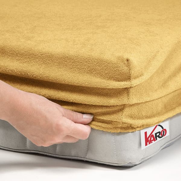 Frottélakan med resårband 80x160 senapssand 056 tjock 200g/m2 KARO